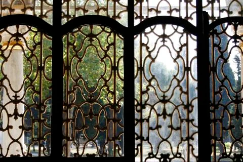 Gilded window in topkapi palace Stock Photos