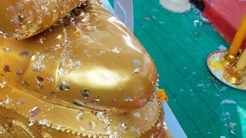 Gilding Buddha Stock Footage 275811226