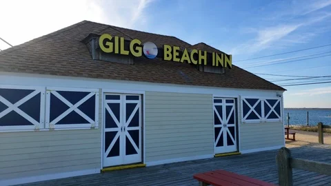 Gilgo Beach Inn sign static shot Stock Footage 104147141