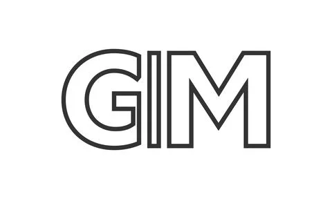 GIM logo design template with strong and modern bold text. Initial based ve.. 스톡 일러스트