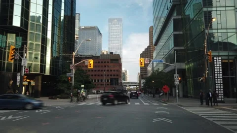 Gimbal Driving Hyperlapse Looking For Parking in Toronto Downtown Stock Footage 147460757