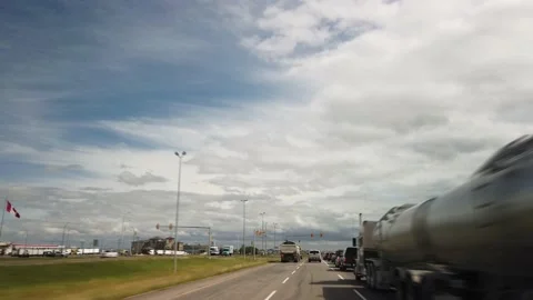Gimbal Hyperlapse Driving to Saskatoon During Summer Day Video stock 147061095