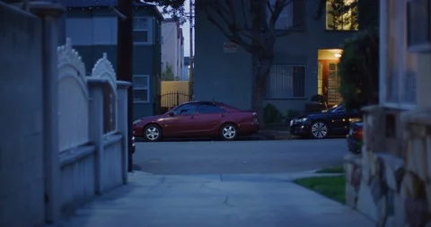 Gimbal shot through the streets of Los Feliz in Los Angeles, California Stock Footage 99131472