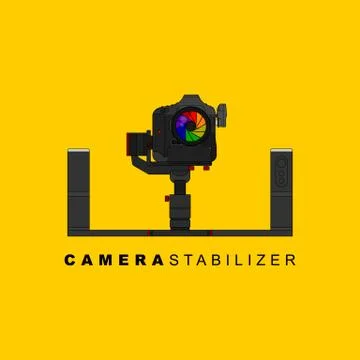 Gimbal stabilizer with DSLR camera vector illustration Stock Illustration