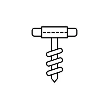 Gimlet, tool icon. Simple line, outline vector elements of archeology for ui and Stock Illustration