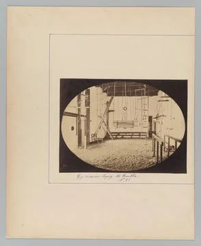 Gimnasio Lpez, de Sevilla ca. 1875 Unknown Graphically precise and uncannil.. Stock Photos