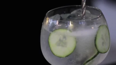 Gin and Tonic drink Stock Footage 80735428
