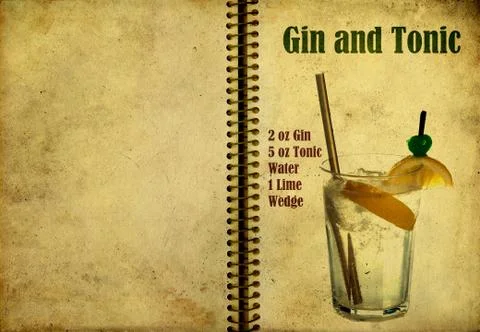 Gin and tonic recipe Stock Illustration