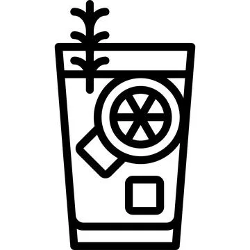 Gin and tonic Tonic Cocktail icon, Alcoholic mixed drink vector Stock Illustration