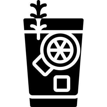 Gin and tonic Tonic Cocktail icon, Alcoholic mixed drink vector Stock Illustration