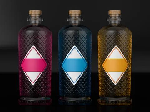 Gin bottles Illustrazione stock