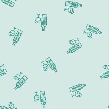 Gin drink bottle line seamless pattern Stock Illustration