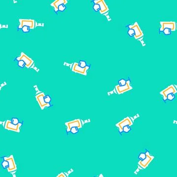 Gin drink bottle vector seamless pattern Stock Illustration