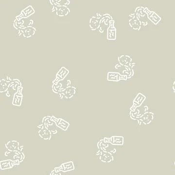 Gin fantasy character line vector seamless pattern Stock Illustration