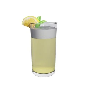 Gin fizz with lime in glass isolated on white background Stock Illustration