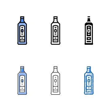 Gin glass bottle color concepts icon vector Stock Illustration