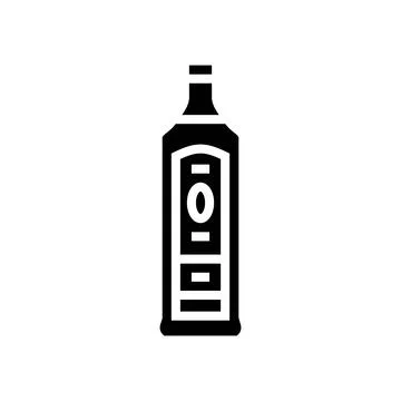 Gin glass bottle glyph icon vector illustration Stock Illustration