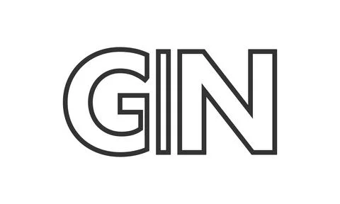 GIN logo design template with strong and modern bold text. Initial based ve.. 스톡 일러스트