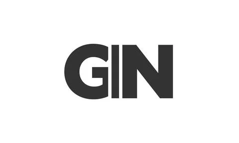 GIN logo design template with strong and modern bold text. Initial based ve.. 스톡 일러스트