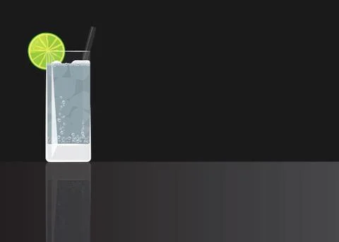 Gin tonic cocktail Stock Illustration