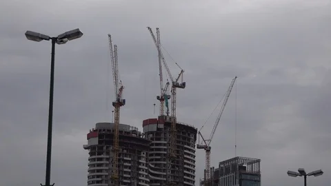 Gindi Towers under construction, Tel-Aviv Israel Stock Footage 102879745