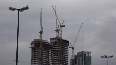 Gindi Towers under construction, Tel-Aviv Israel Video stock 102880393