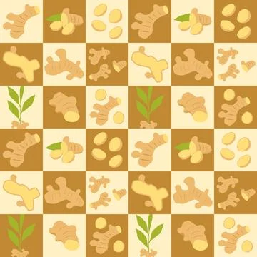 Ginger abstract seamless geometric vector pattern for packaging design Stock Illustration