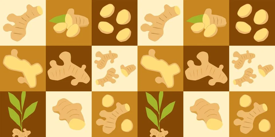 Ginger abstract seamless geometric vector pattern for packaging design Stock Illustration