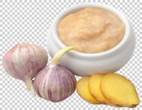 Ginger and garlic with paste Stock Photos