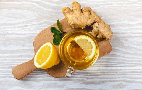 Ginger and lemon tea Foto stock