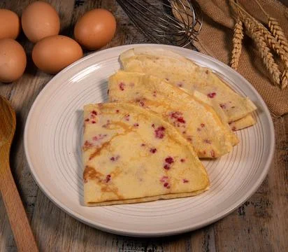 Ginger and Raspberry Chip Pancakes Recipe Foto stock