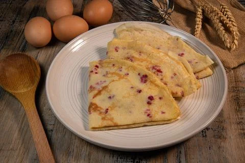 Ginger and Raspberry Chip Pancakes Recipe Foto stock