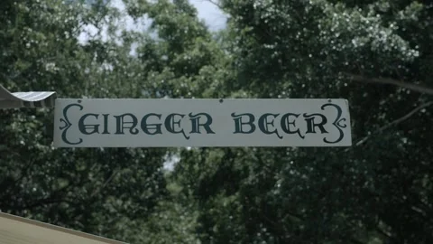 Ginger Beer Sign at Eumundi Markets Sunshine Coast Australia Daytime Outdoors Stock Footage 341294038