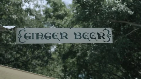 Ginger Beer Stand Sign at Eumundi Markets Sunshine Coast Outdoor Day Scene Stock Footage 341294056