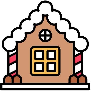 Ginger bread house icon, Christmas related vector illustration Stock Illustration