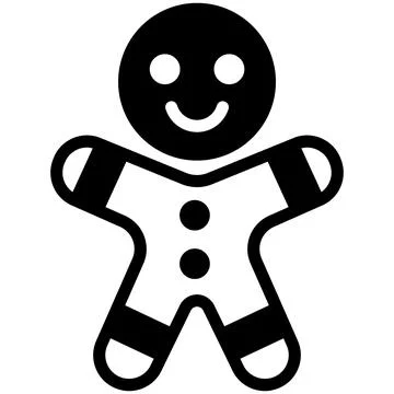Ginger bread icon, Christmas and celebrations. Outline symbol collection. E.. Illustrazione stock