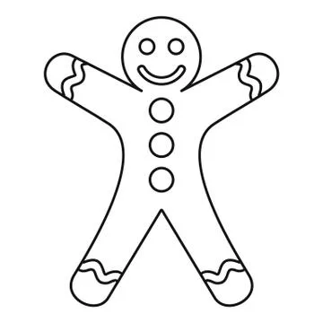 Ginger bread icon, outline style Illustrazione stock