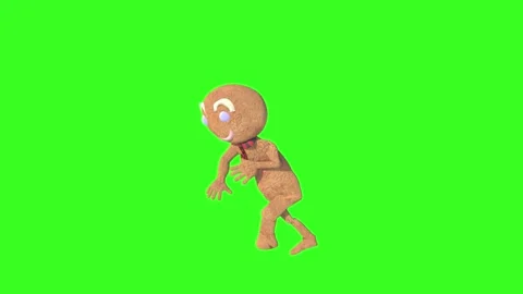 Ginger Bread Man dansing on green 3d render loop Stock Footage 294955280