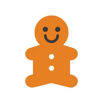 Ginger bread, Merry Christmas icon set, flat design pixel perfect Stock Illustration