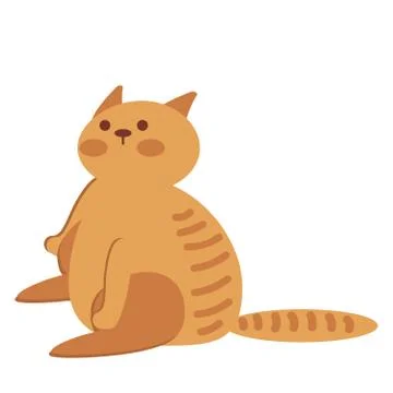 Ginger Cat isolated over white background. Animal portrait. Stock Illustration