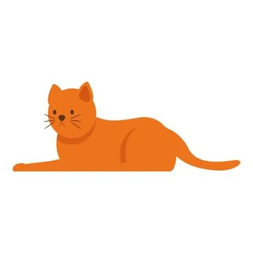 Ginger cat lying down on white background Illustrazione stock