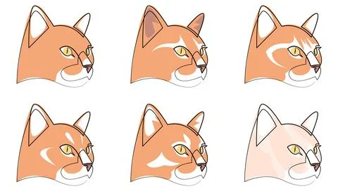 Ginger cat profile in continuous line art drawing style. Minimalist linear pet Illustrazione stock
