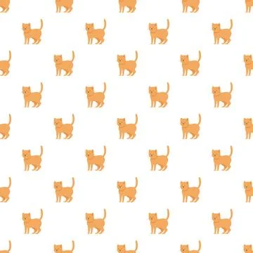 Ginger cat seamless pattern for background design 스톡 일러스트