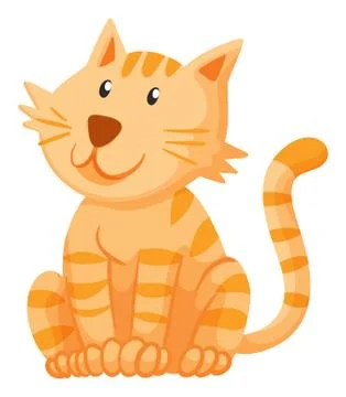 Ginger cat sitting alone Stock Illustration