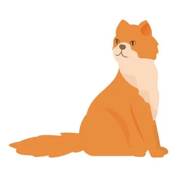 Ginger cat sitting and looking away on white background Stock Illustration