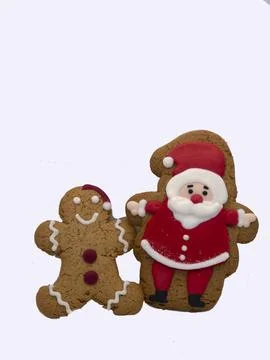 Ginger Christmas  Biscuits Stock Photos