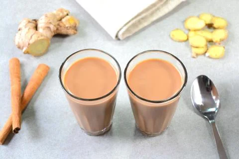 Ginger cinnamon tea Stock Photos