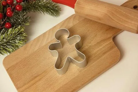 Ginger cookies, gingerbread man , making christmas cookies , christmas concept Stock Photos