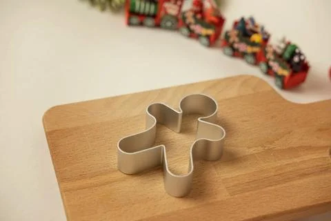 Ginger cookies, gingerbread man , making christmas cookies , christmas concept Stock Photos