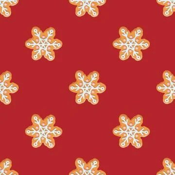 Ginger cookies seamless pattern. Stock Illustration